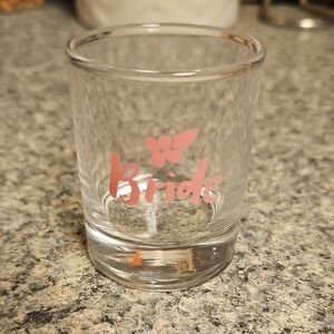 Bride Shot Glass with Pink Design